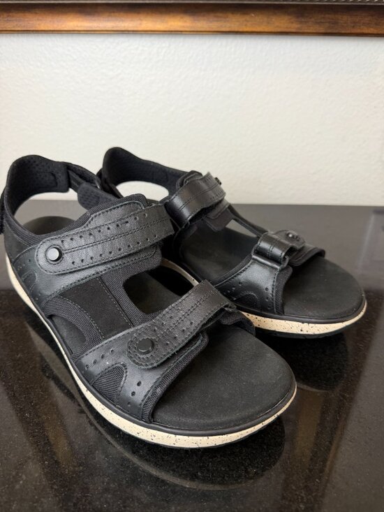 SAS Maverick Sport men’s Black Leather Sandals size 10N main image 10